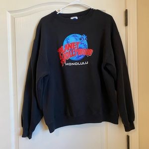 Vintage 1991 Hollywood Honolulu Black Sweatshirt Womens Large